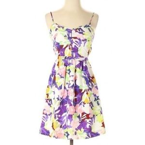 J Crew Purple Floral Seaside Cami Sleeveless Mini Pockets Dress Size 12